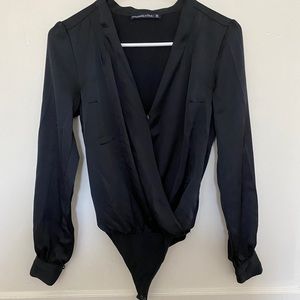 Abercrombie silk wrap bodysuit